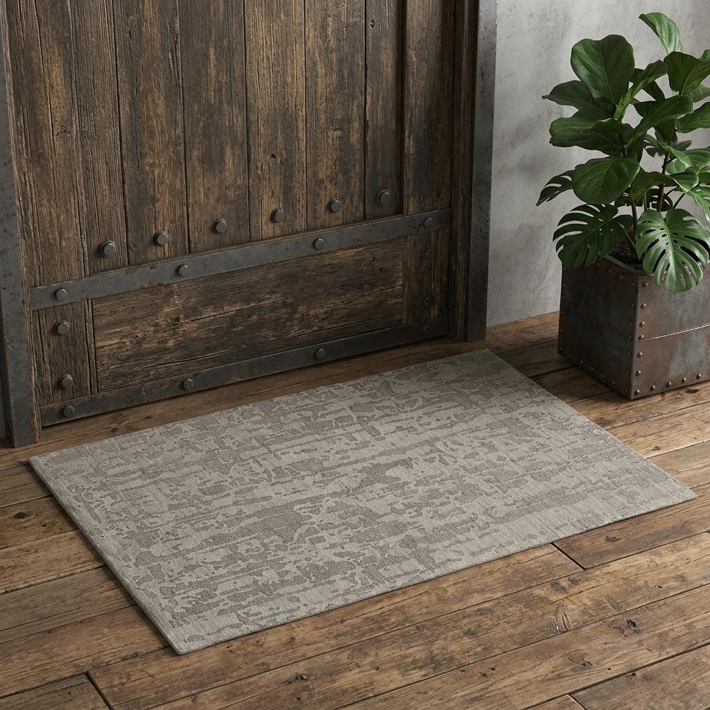 2 X 3 Taupe And Brown Abstract Hand Woven Area Rug