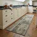 8 Gray Taupe And Black Wool Floral Hand Knotted Area Rug
