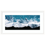 Framed Art Minimalist Ocean Waves on the Black Beach in Iceland Panel by Michael Schauer