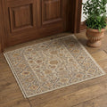 3 X 5 Tan Gray And Red Wool Oriental Hand Knotted Area Rug
