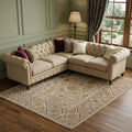 9 X 12 Tan Gray And Red Wool Oriental Hand Knotted Area Rug