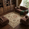 9 X 13 Tan Gold And Red Wool Oriental Hand Knotted Area Rug
