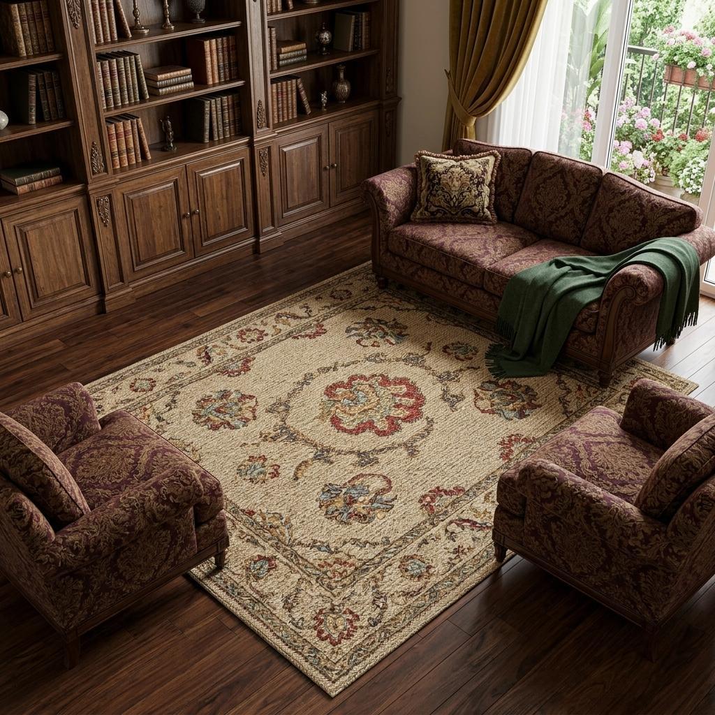 9 X 13 Tan Gold And Red Wool Oriental Hand Knotted Area Rug