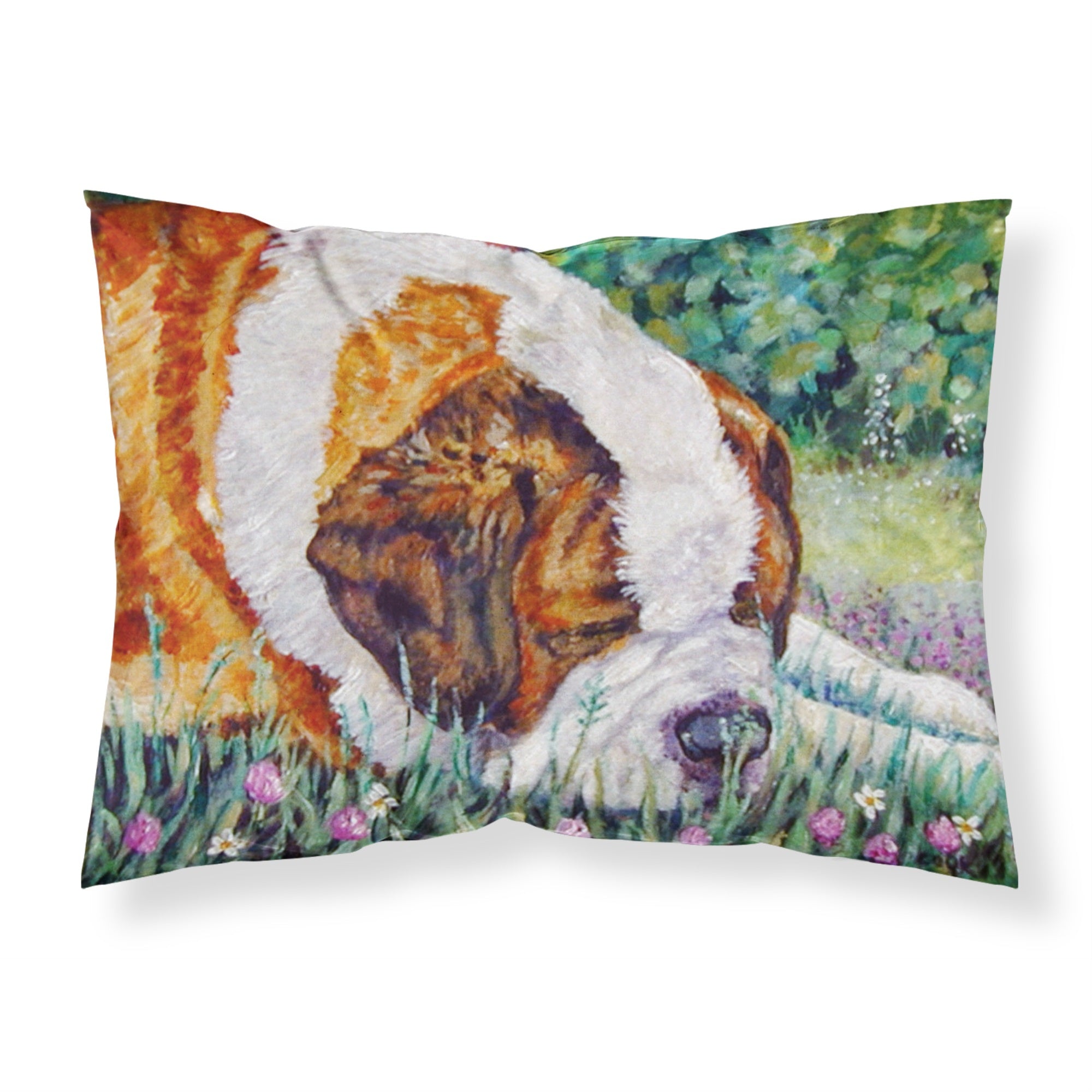 'Caroline'S Treasures Saint Bernard Naptime Fabric Standard Pillowcase 7445Pillowcase, Multicolor'