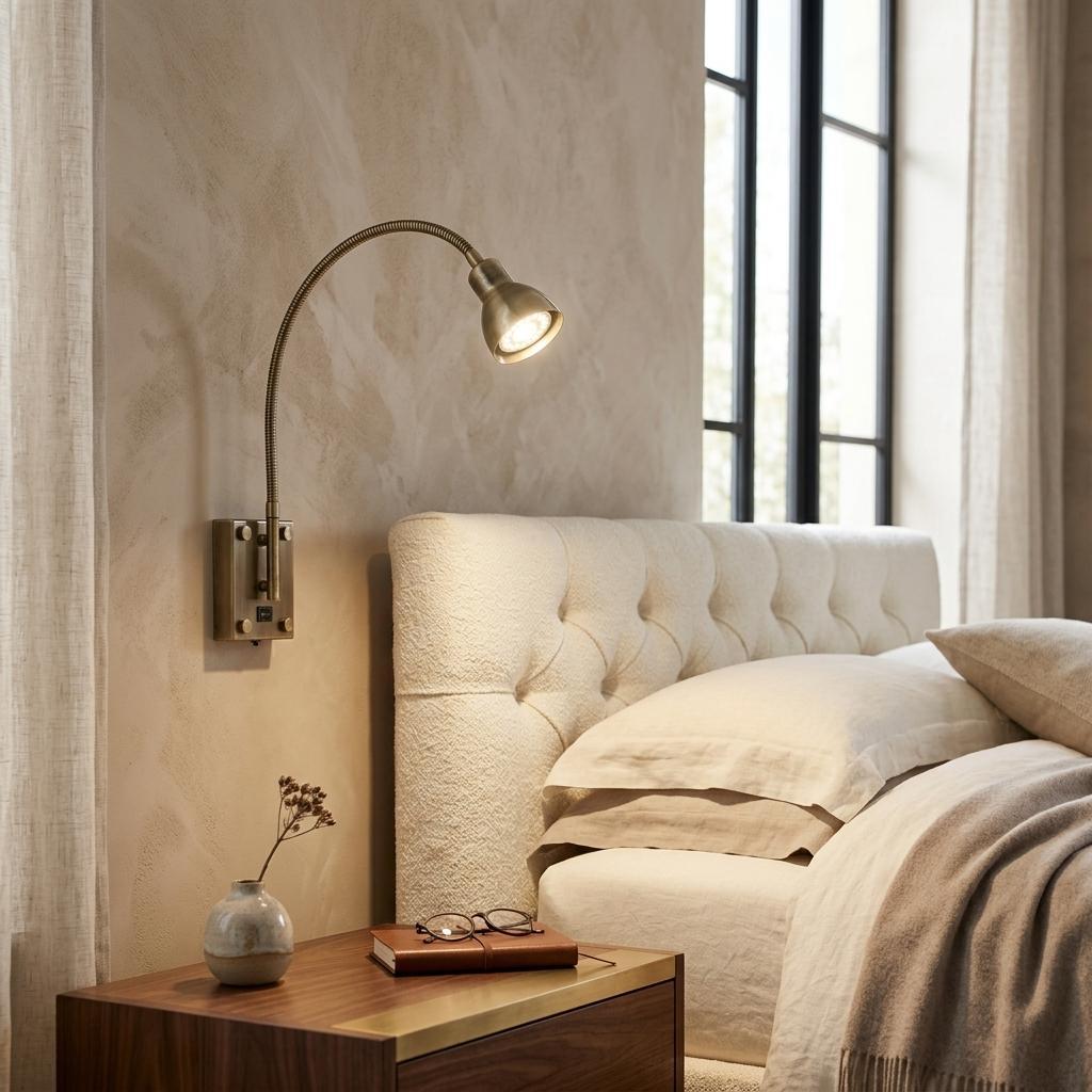 30 Antiqued Brass Metal Spotlight Wall Sconce