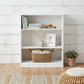 36 White Solid Wood Adjustable Three Tier Library Bookcase