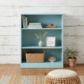36 Aqua Solid Wood Adjustable Three Tier Library Bookcase