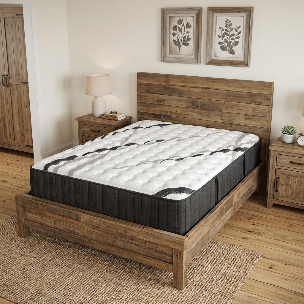 14 Inch Graphite And Titanium Infused Queen Gel Memory Foam Medium Hybrid Mattress