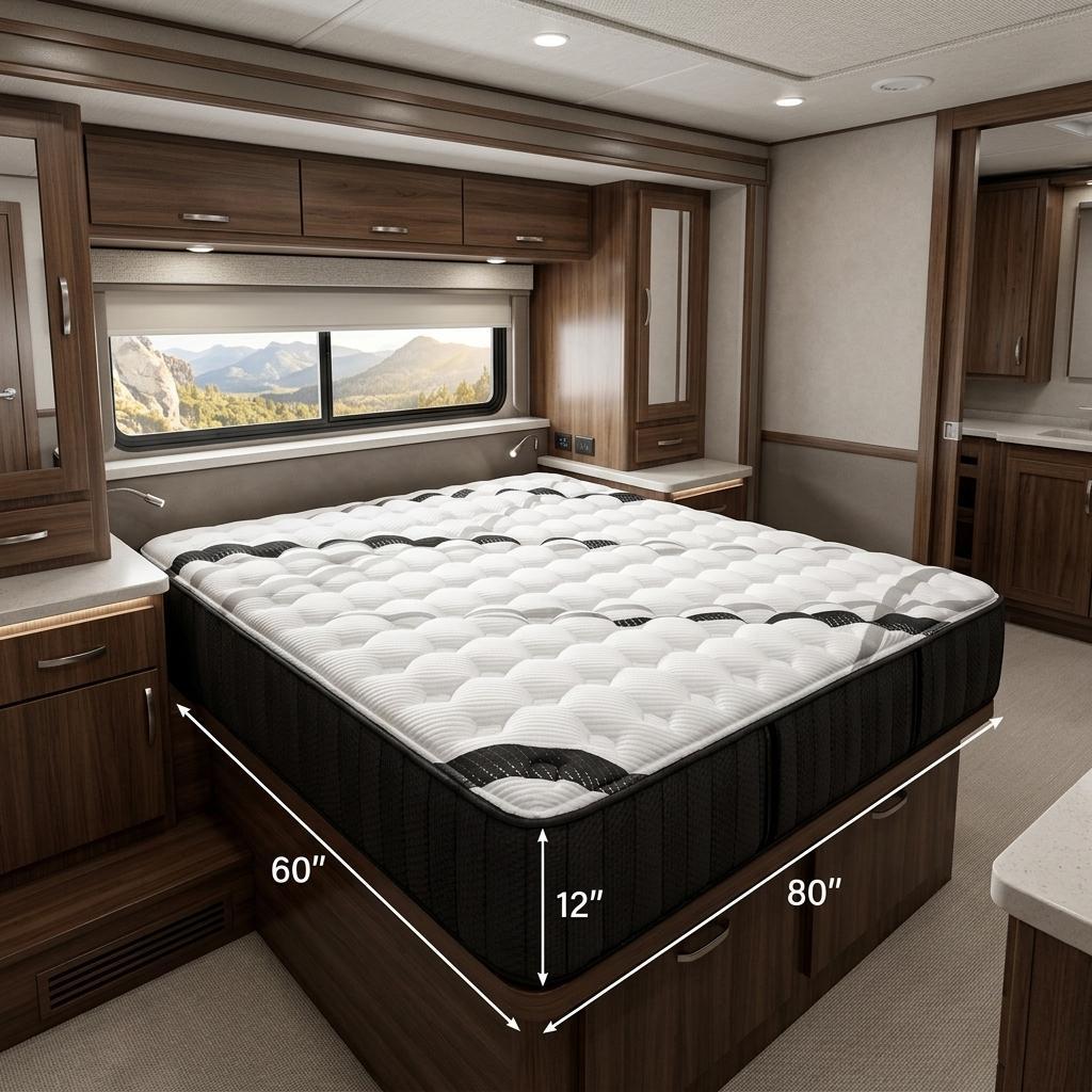 14 Inch Graphite And Titanium Infused Short Queen 60 x 74 Gel Memory Foam Medium Hybrid Mattress