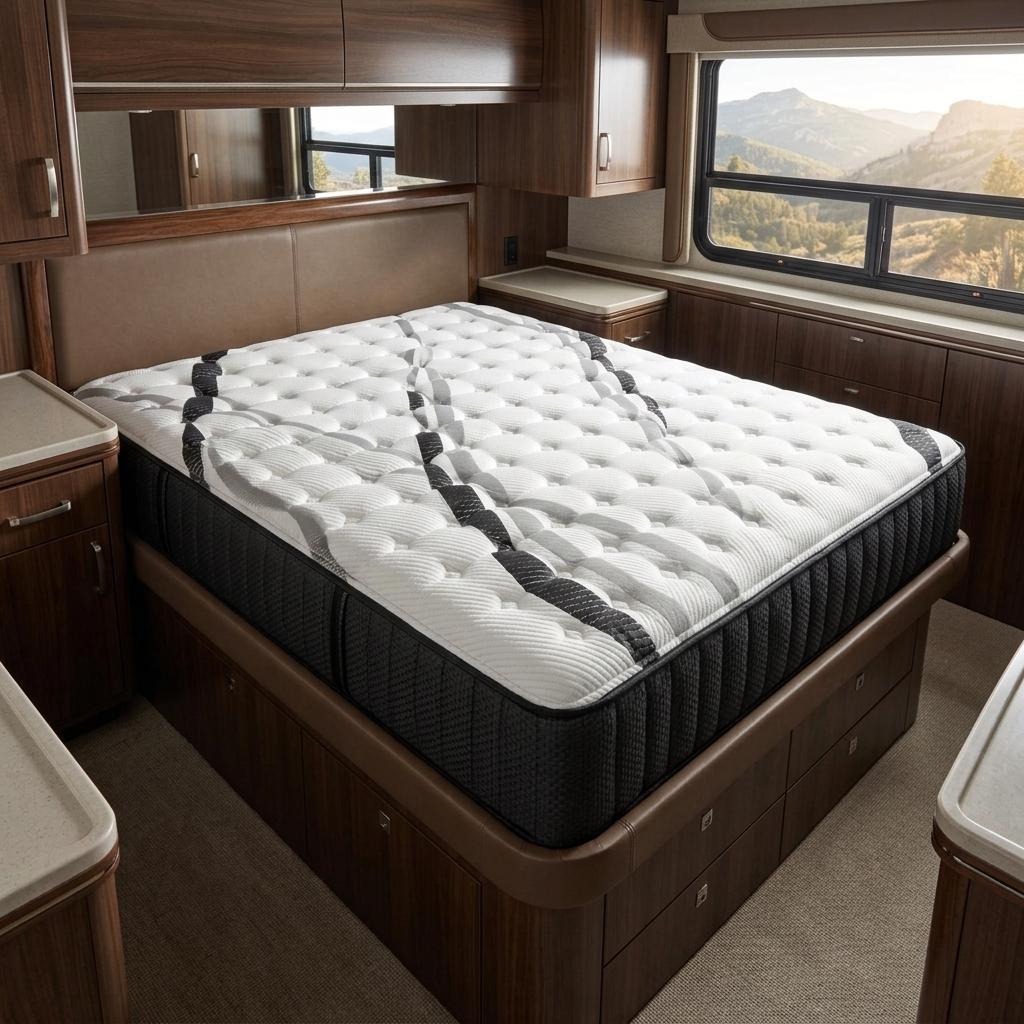 14 Inch Graphite And Titanium Infused Short King 72 x 75 Gel Memory Foam Medium Hybrid Mattress