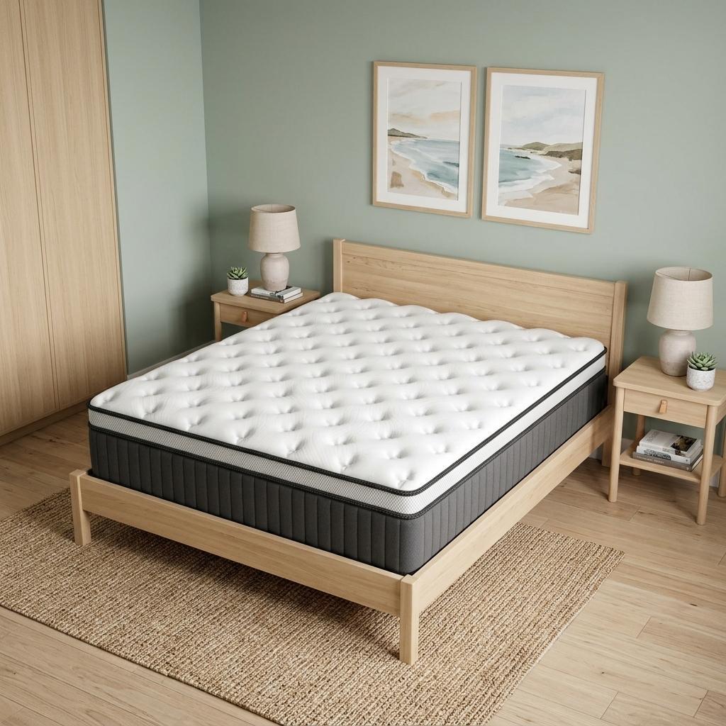 12 Inch King Memory Foam Medium Euro Top Hybrid Mattress