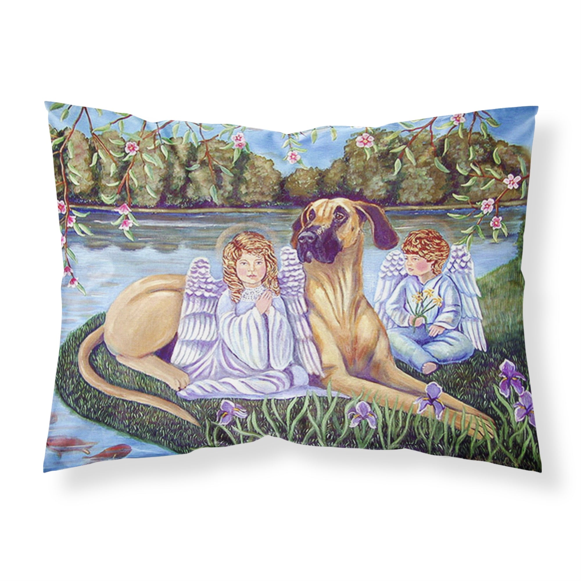 'Caroline'S Treasures 7507Pillowcase Angels With Great Dane Moisture Wicking Fabric Standard Pillowcase, Large, Multicolor'
