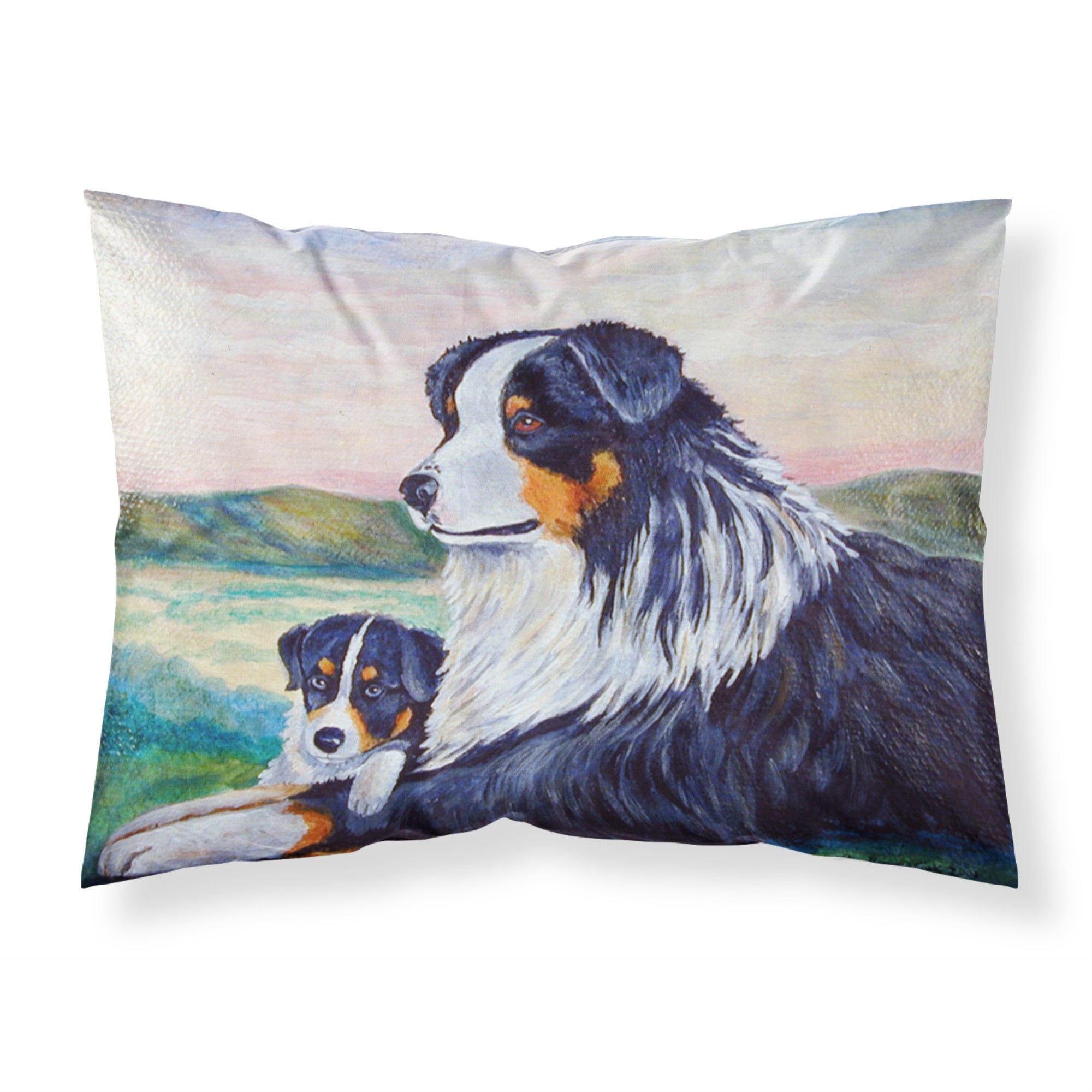 'Caroline'S Treasures 7511Pillowcase Australian Shepherd Moisture Wicking Fabric Standard Pillowcase, Large, Multicolor'