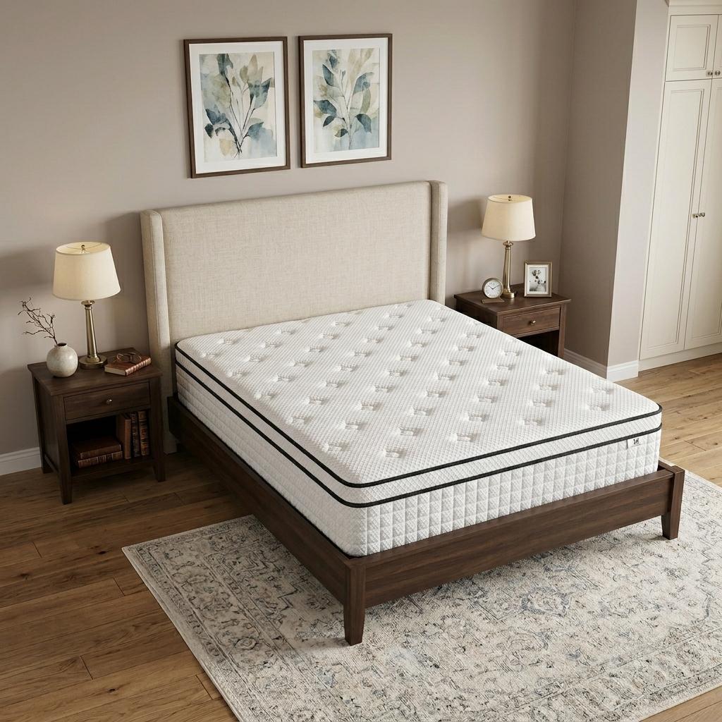 10 Inch Full Double Gel Memory Foam Medium Check Hybrid Mattress