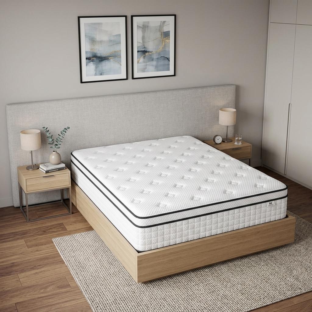 10 Inch Queen Gel Memory Foam Medium Check Hybrid Mattress