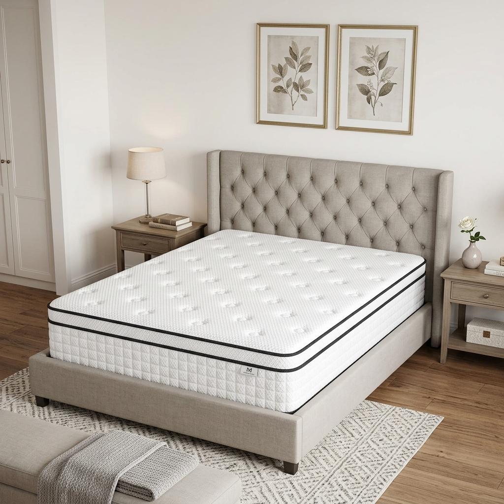 12 Inch Queen Gel Memory Foam Check Medium Hybrid Mattress