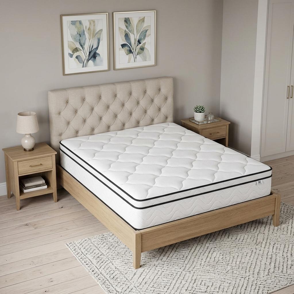 10 Inch Full Double Gel Memory Foam Medium Chevron Hybrid Mattress