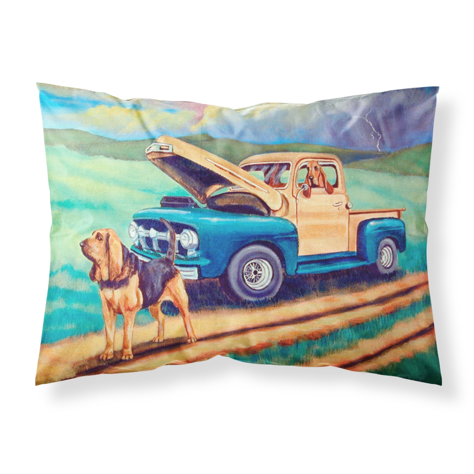 'Caroline'S Treasures 7513Pillowcase Bloodhound Moisture Wicking Fabric Standard Pillowcase, Large, Multicolor'