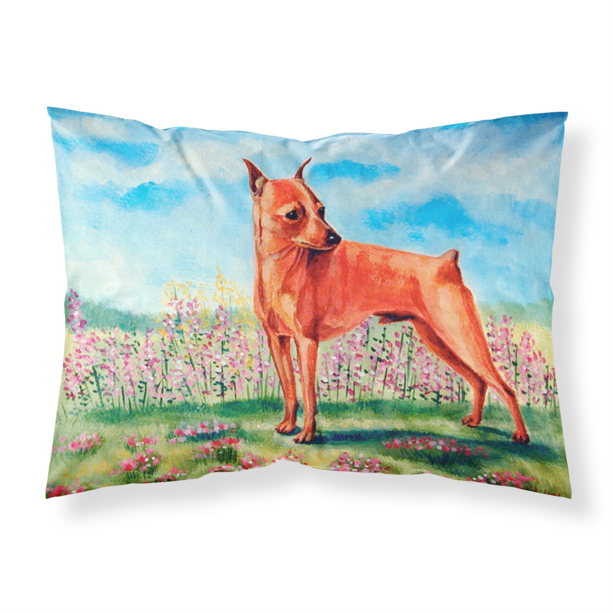 'Caroline'S Treasures 7516Pillowcase Min Pin Moisture Wicking Fabric Standard Pillowcase, Large, Multicolor'