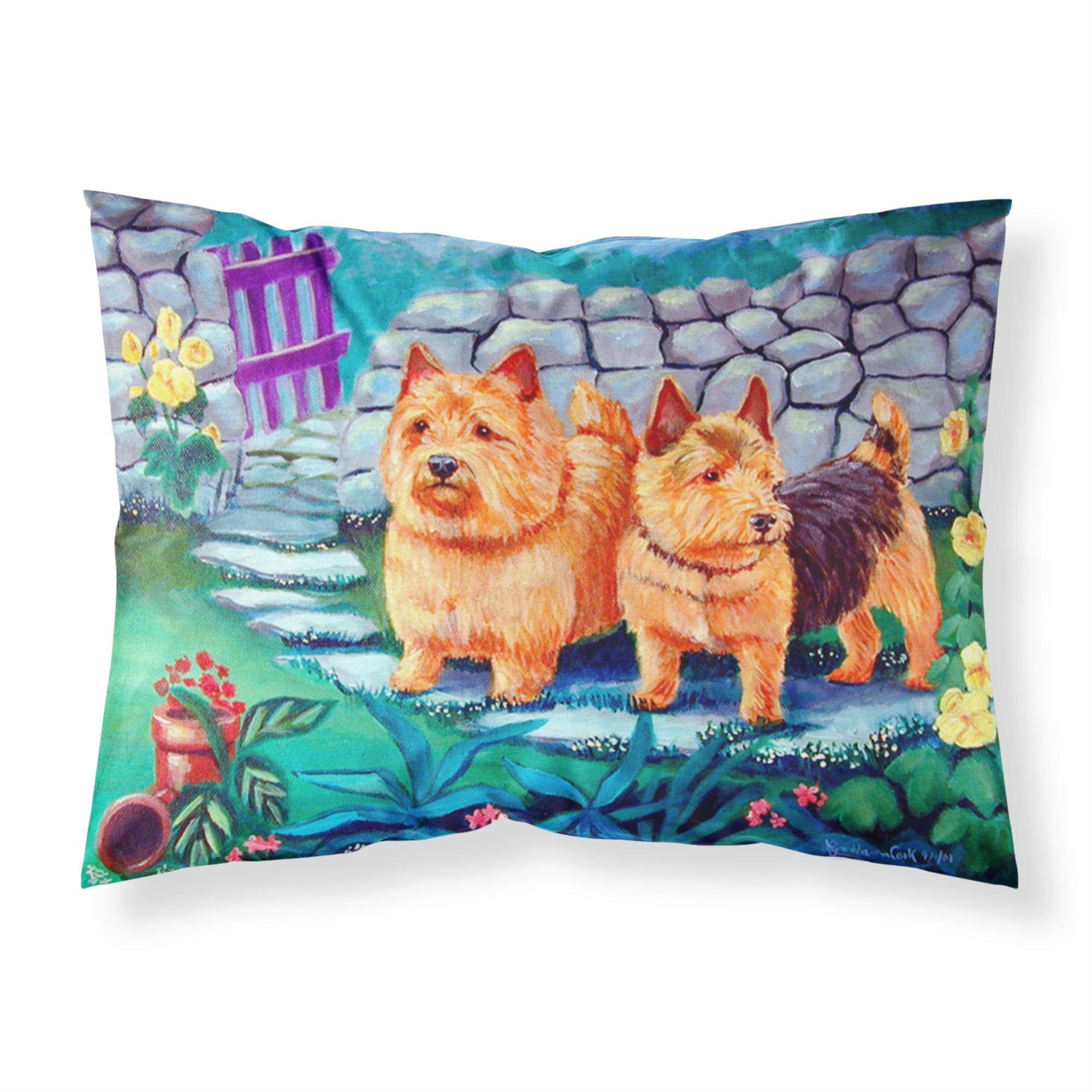 'Caroline'S Treasures 7520Pillowcase Norwich Terrier Moisture Wicking Fabric Standard Pillowcase, Large, Multicolor'