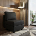 26 Inch Black Faux Leather Lounge Chair With Storage