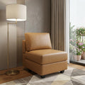 26 Inch Brown Faux Leather Lounge Chair With Storage