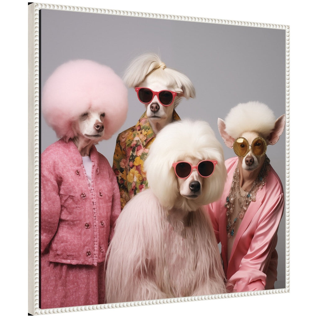 Sylvie Golden Lady Dogs Framed Canvas by The Creative Bunch Studio