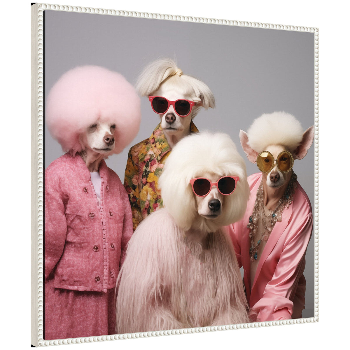 Sylvie Golden Lady Dogs Framed Canvas by The Creative Bunch Studio