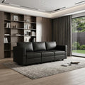 79 Inch Black Faux Leather Modular Sofa And Storage