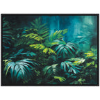 Sylvie Midnight Tropics Lush Landscape Framed Canvas by The Creative Bunch Studio