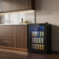 20 Inch X 17 Inch Clear and Black Metal Single Compartment Can Beverage Refrigerator