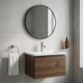 20 Inch Black Aluminum Round Framed Bathroom Vanity Mirror
