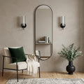 63 Inch Black Aluminum Oval Framed Full Length Hanging Mirror