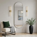 63 Inch Silver Aluminum Oval Framed Full Length Hanging Mirror