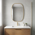 30 Inch Gold Aluminum Oval Framed Bathroom Vanity Mirror