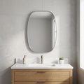 30 Inch Silver Aluminum Oval Framed Bathroom Vanity Mirror