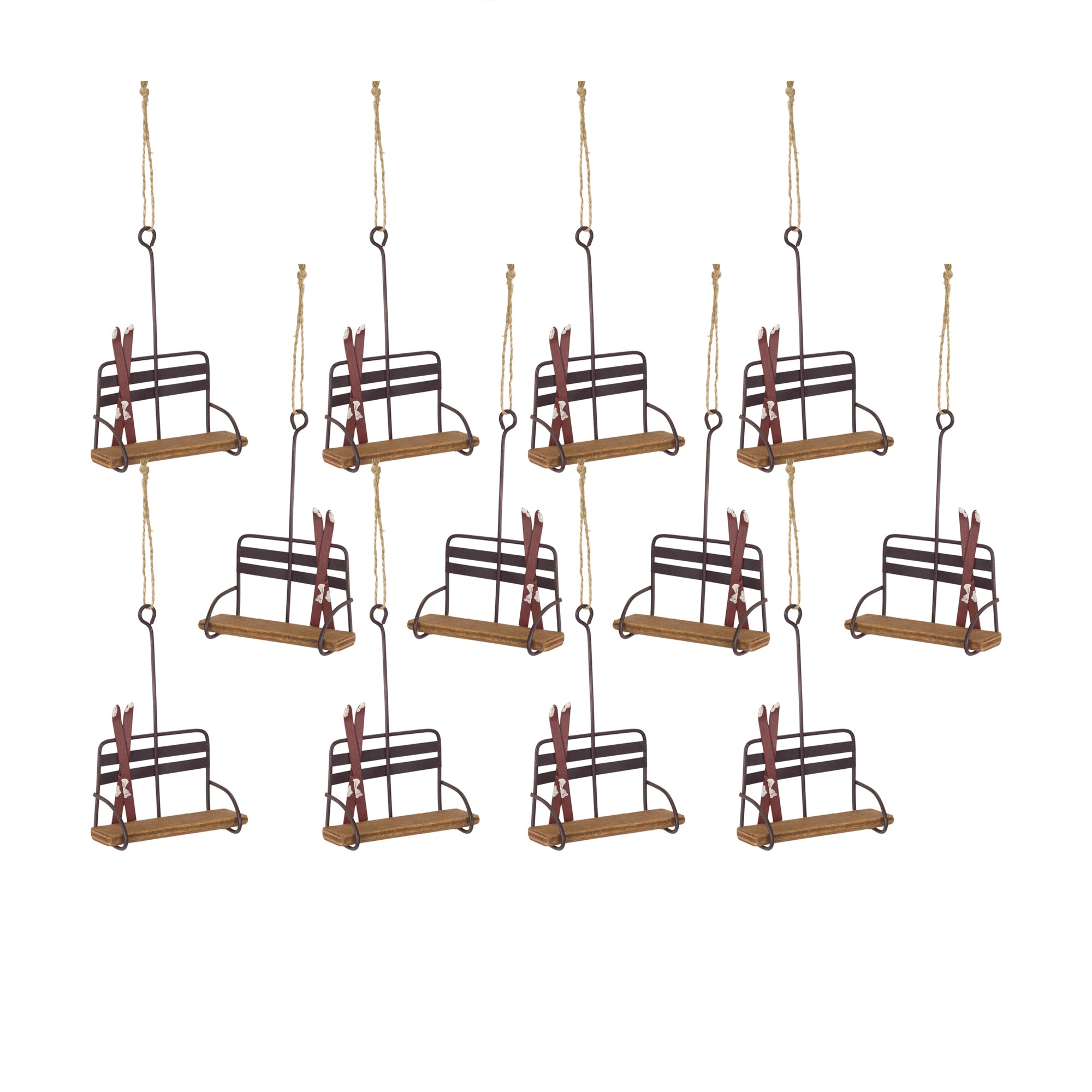 Ski Chair Lift Ornament (Set of 12)