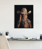 Gallery Horse Wearing a Western Cowboy Hat Print by The Creative Bunch Studio