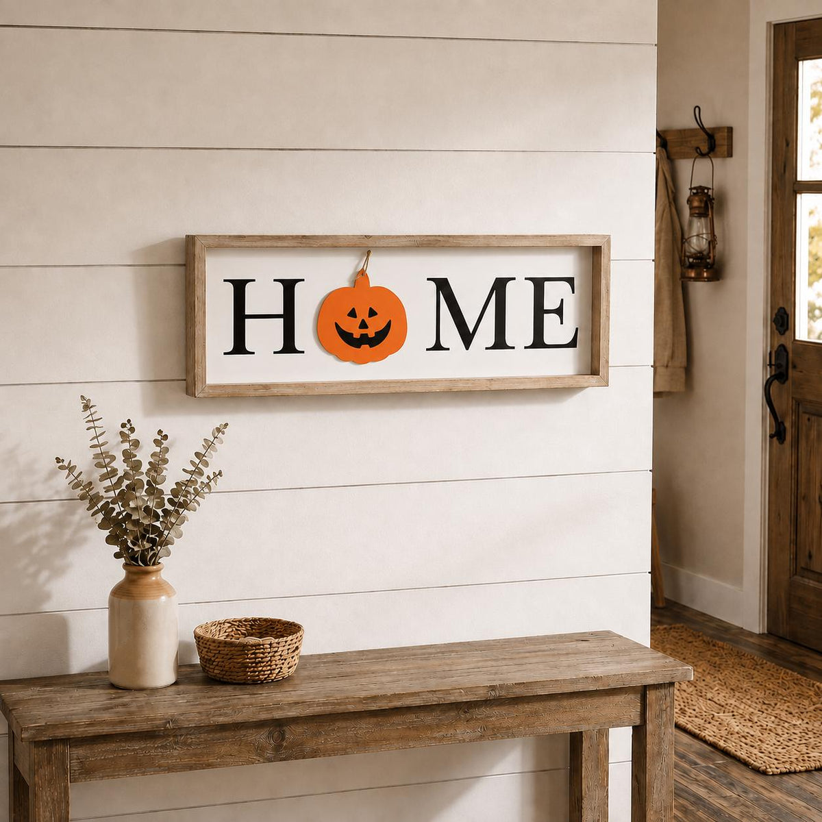 9 Inch X 23 Inch Black Natural And White Celebration Home Wood Wall Decor