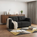 64 Inch Dark Gray And Black Linen Blend Modular Loveseat With Storage