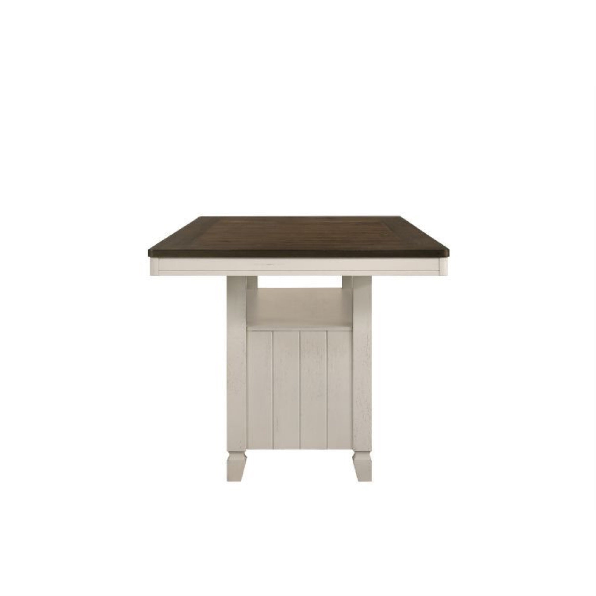Acme Tasnim Wooden Rectangular Counter Height Table in Oak and Antique White