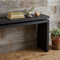 60 Inch Black Wood Double Surface Console Table