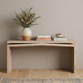 65 Inch Natural Distressed Wood Sled Console Table