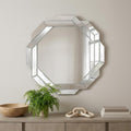 30 Inch Octagon Beveled Geometric Frameless Accent Mirror