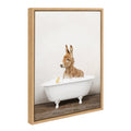 Sylvie Baby Donkey in Rustic Bath Framed Canvas by Amy Peterson Art Studio