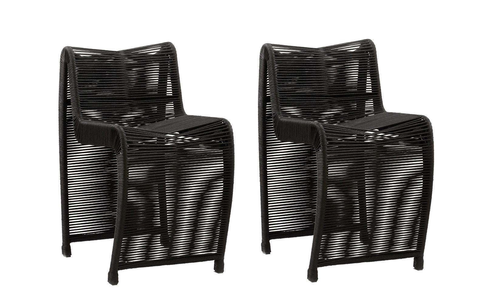 24 Lorenzo Rope Counter Stool (Black) [Set of 2]