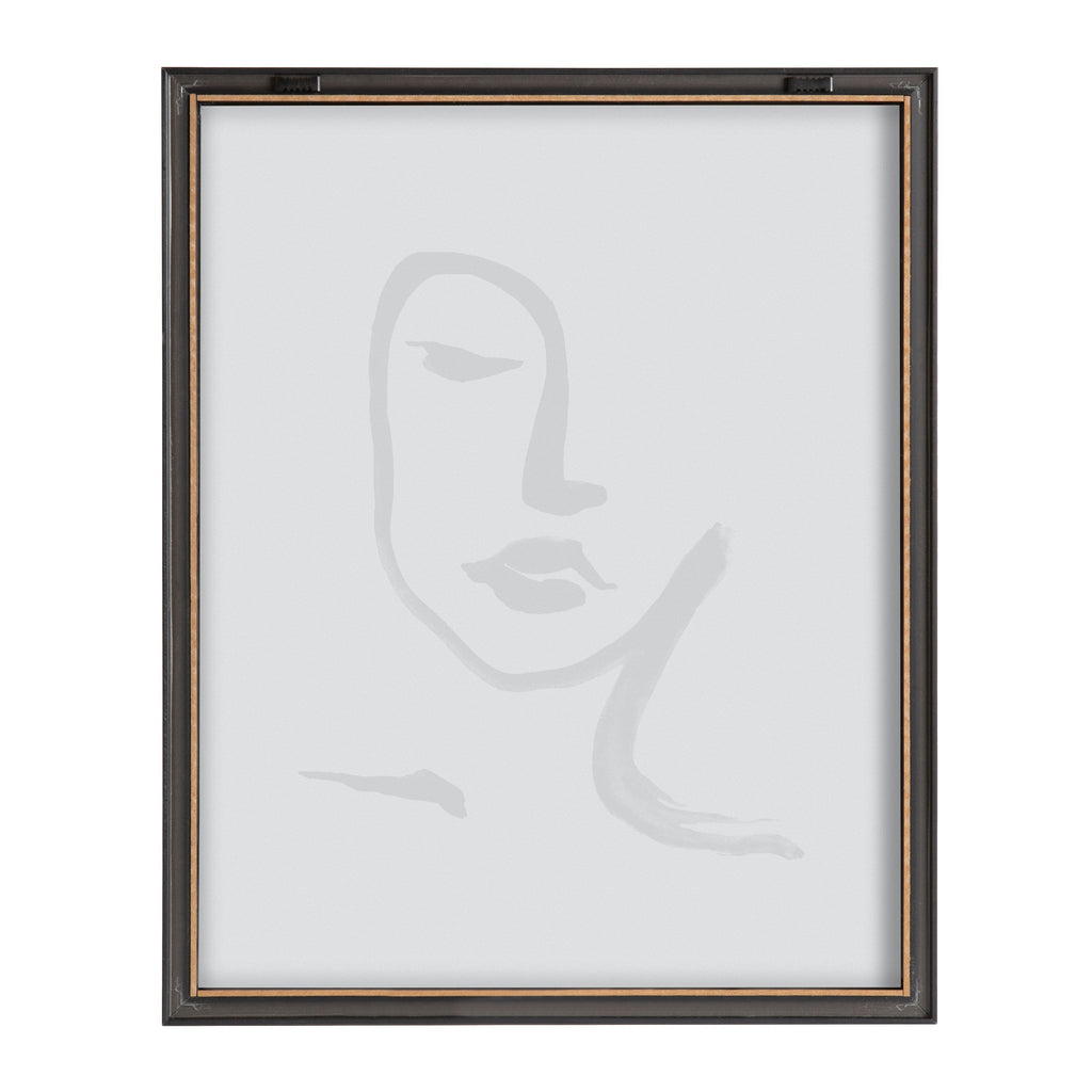 Blake Face Line Print Framed Printed Glass by Viola Kreczmer