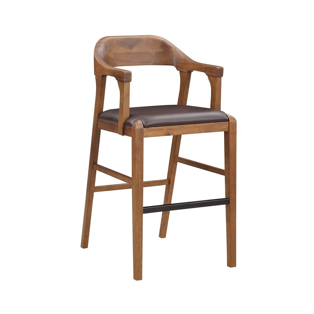 Rasmus Stationary Bar Stool  Chestnut Wirebrush Finish