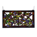22 Inch W X 12 Inch H Tiffany Grape Arbor Stained Glass Window
