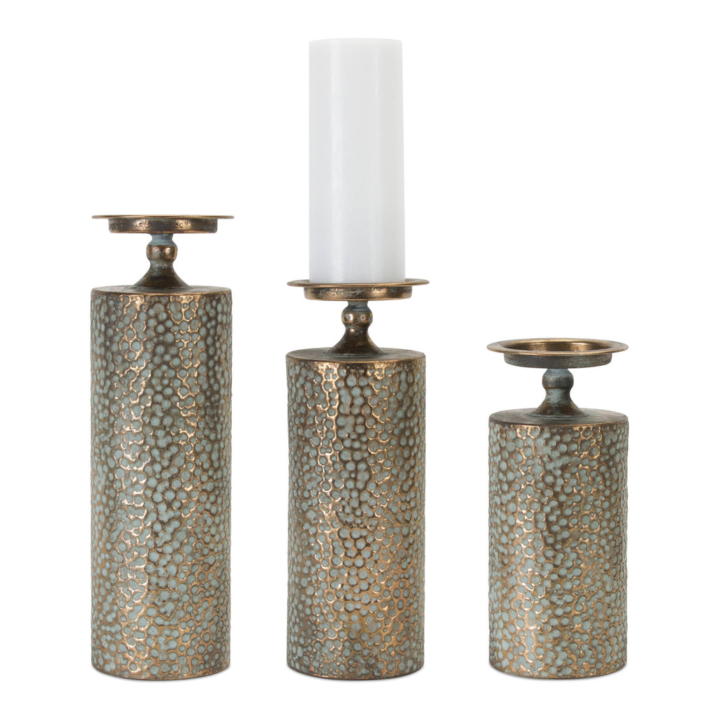Melrose 78445 Candle Holder Set Of 3, 10-Inch Height, 12-Inch Height, 14-Inch Height, Metal